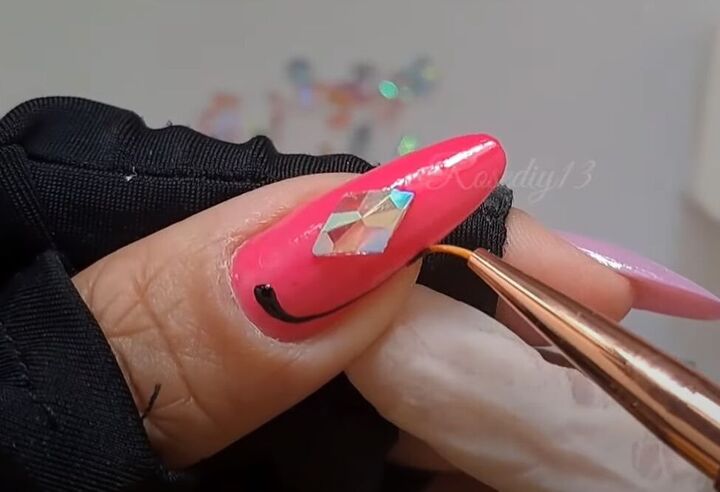 how to diy these super cute and bright nails for summer, Adding decoration