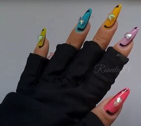how to diy these super cute and bright nails for summer, Progress shot