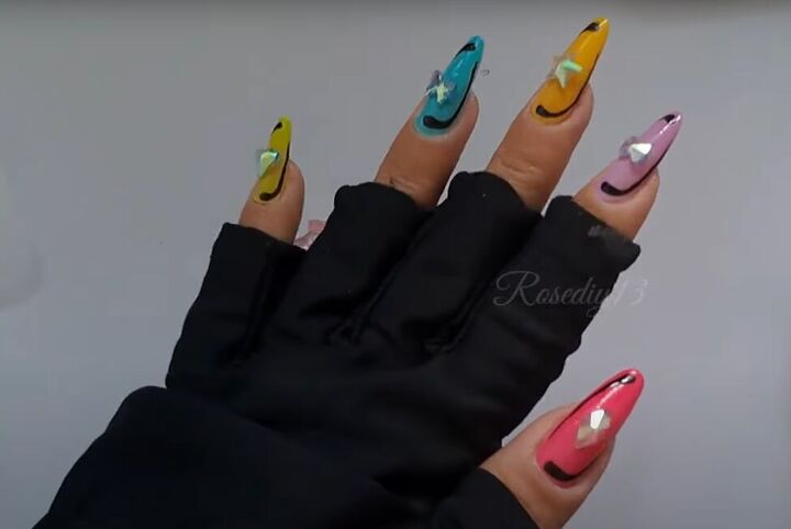 how to diy these super cute and bright nails for summer, Progress shot