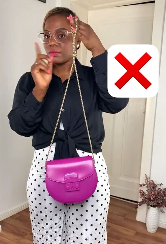 how to shorten your long purse, Do not knot the strap or chain