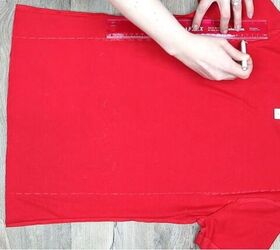 easy diy t shirt weaving tutorial, Marking a rectangle