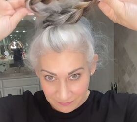 easy hack for a clean braided bun, Looping and pinning hair