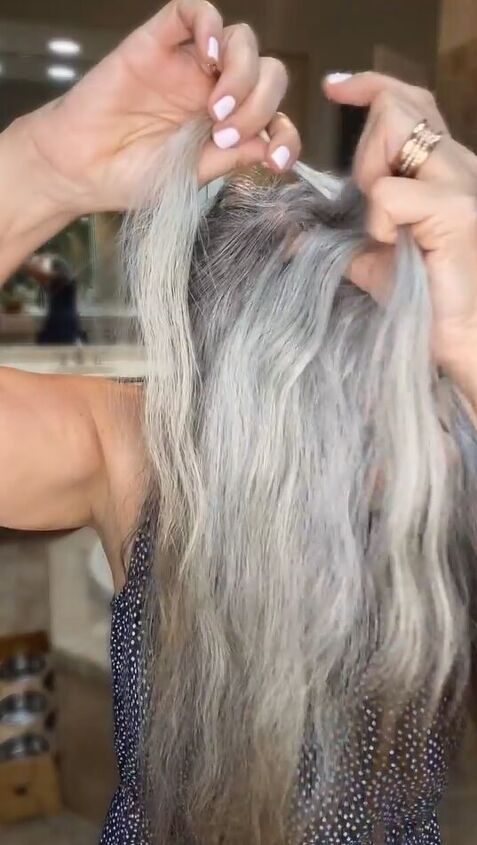 this hairstyle looks fabulous with your gray hair, Twisting hair