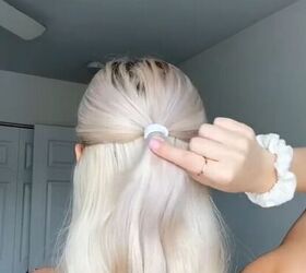 5 second hack to secure your clip won t fall, Tying half ponytail