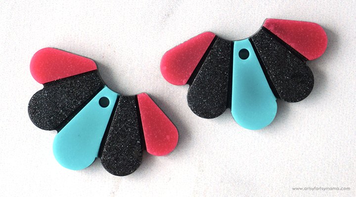 multi color polymer clay earrings, Multi Color Liquid Sculpey Earrings