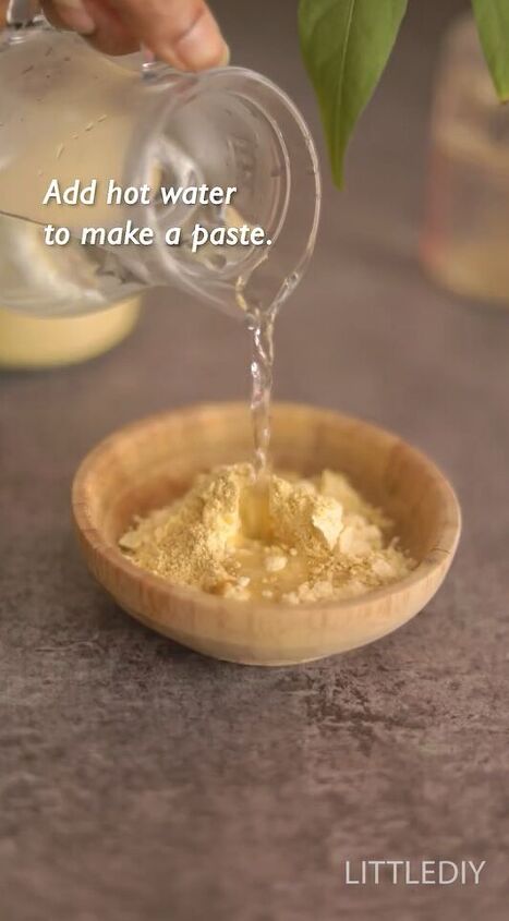 how to diy an easy protein powder paste for hair loss, Adding water