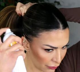 sexy braid tutorial how to make a braid look thicker, Spraying hairspray