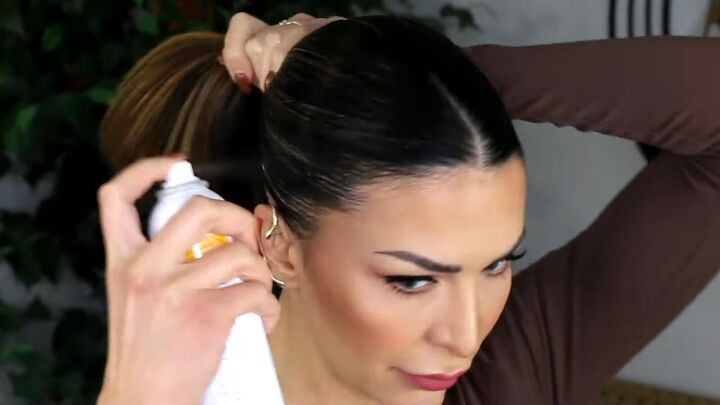 sexy braid tutorial how to make a braid look thicker, Spraying hairspray