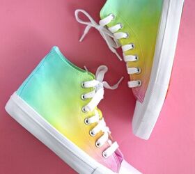how to tie dye shoes diy rainbow sneakers