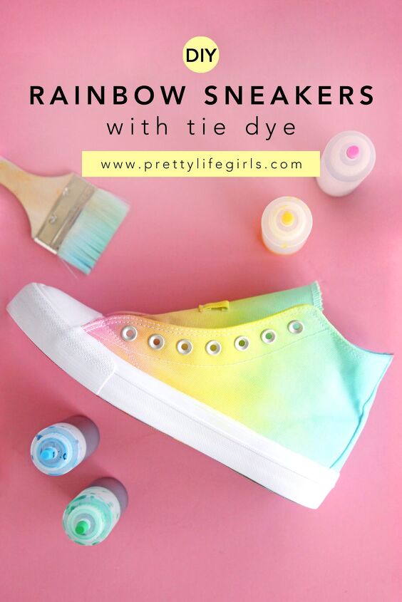 How to Tie Dye Shoes: DIY Rainbow Sneakers | Upstyle