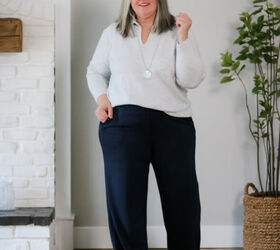 how to do cozy chic style as a mature curvy woman, Cozy chic style for the mature curvy girl starts with classic comfortable pieces plussize plussizeover50 plussizematurefashion over50
