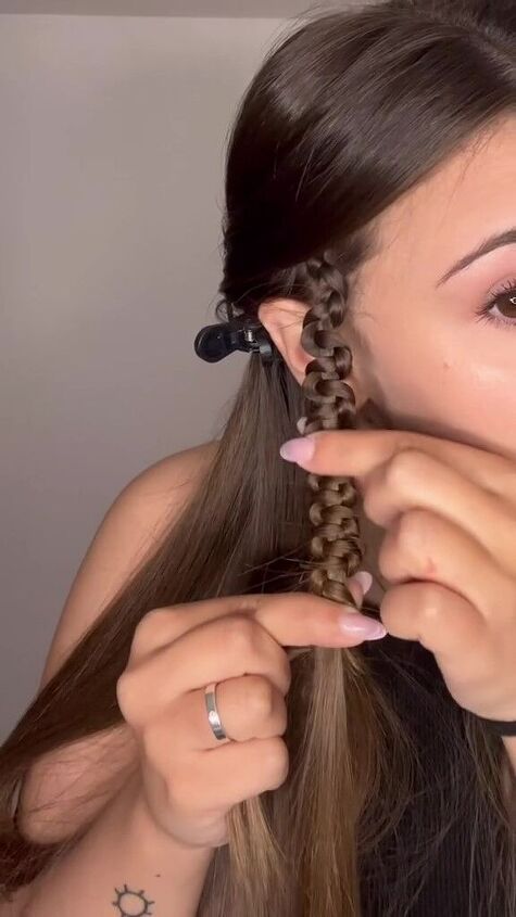 do this to your braid for a unique new look, Sliding braid upward
