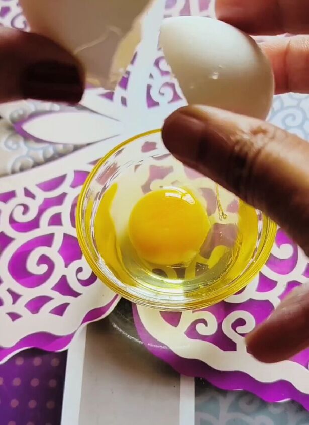 grab an egg for this diy hair recipe, Cracking an egg