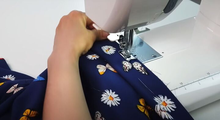 how to diy an elegant layered chiffon skirt, Attaching the waistband