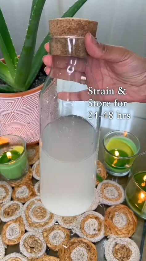 rosemary and rice water for hair growth, Straining rice