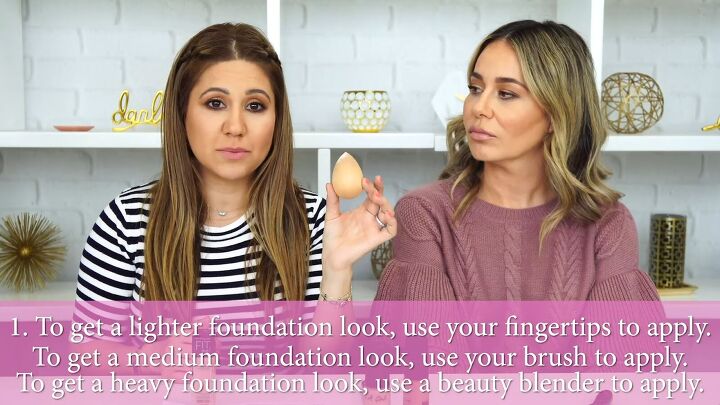 makeup hacks, Fingertips vs foundation brush