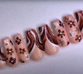 How to DIY Cute Brown Swirl Nails