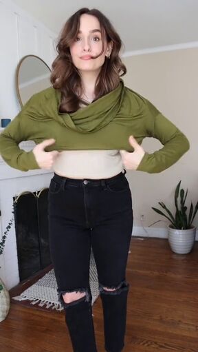 put your top on upside down for this unique look, Putting shirt on