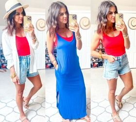 7 memorial day outfits featuring a red tank