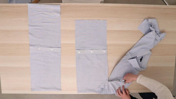 make a ruffle shirt dress with upcycled mens shirts
