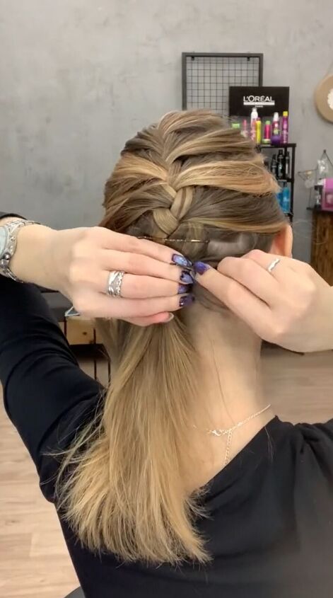 end your braid like this, Pinning hair
