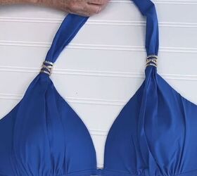 how to tie a bikini top without it looking bulky, Threading ends