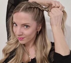 these criss cross braids are perfect for festivals, Creating Dutch braid