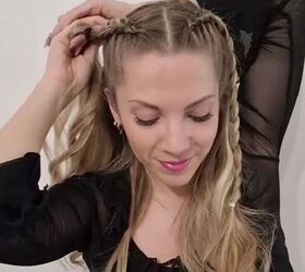 these criss cross braids are perfect for festivals, Creating Dutch braid