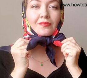 babushka headscarf, Tying bow
