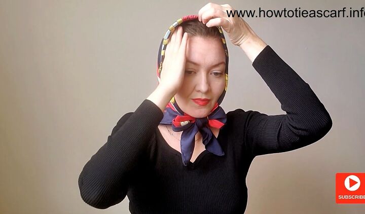 babushka headscarf, Bringing top forward