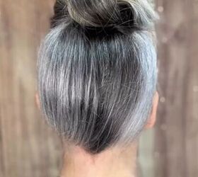 i love to wear my natural gray hair in a bun like this, Cute bun hairstyle