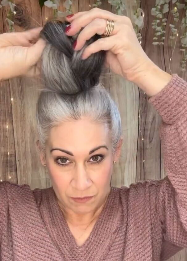 i love to wear my natural gray hair in a bun like this, Turning braid into a bun