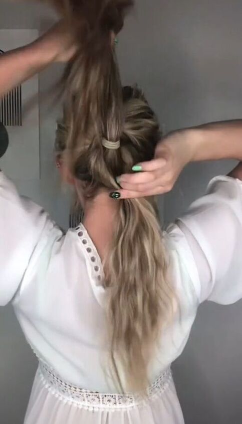 spice up your ponytail, Brining ponytail through