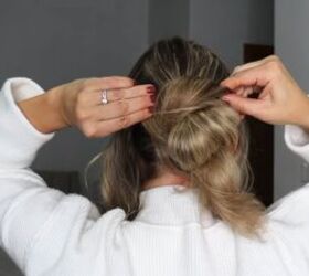 The pinch-and-pull trick adding instant volume to updos