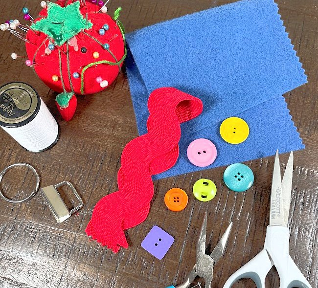 diy keychain with button and trim, Supplies for Button DIY Keyring