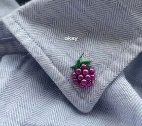 a simple and cute diy that can upgrade any collar, Embroidering a leaf