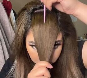 Start by sectioning off the front part of your hair to make this super cute braid idea