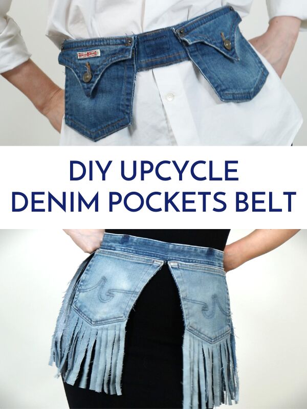 make denim belts with pockets with your old jeans