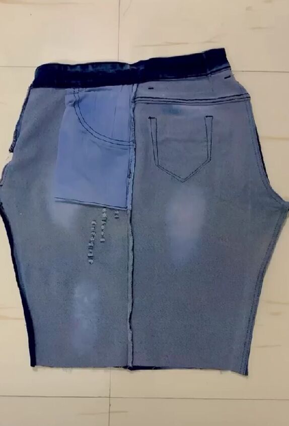 turn your jeans into a pencil skirt, Re doing seams