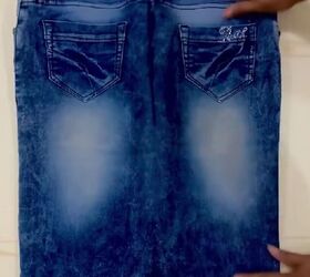 turn your jeans into a pencil skirt, Shaping skirt