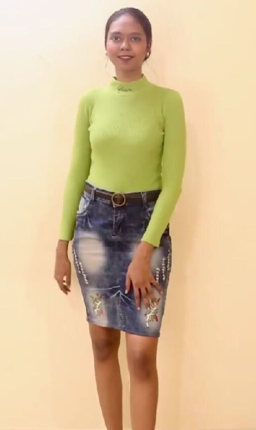 turn your jeans into a pencil skirt, DIY pencil skirt