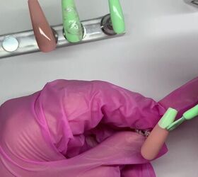 pastel green nail ideas, Adding nail polish