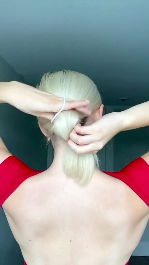 cute bun hack for a cleaner look, Wrapping hair