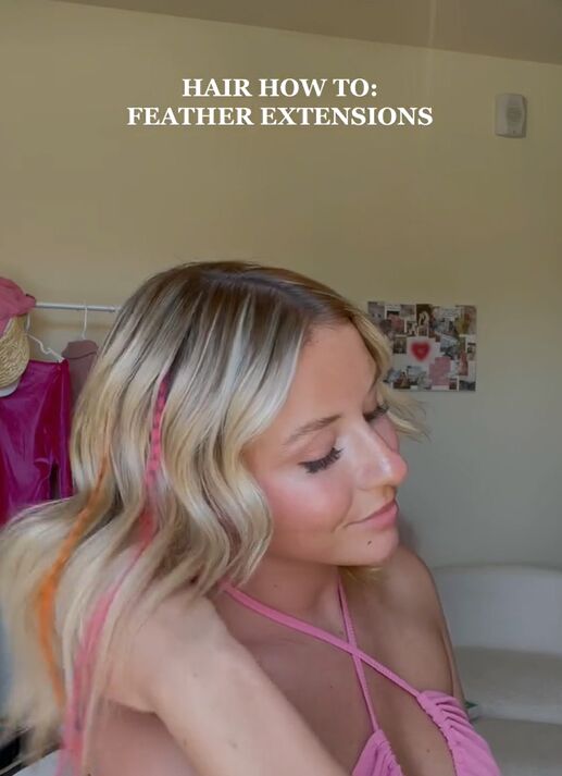 how to do your own hair feathers at home, Feather hair extensions hairstyle