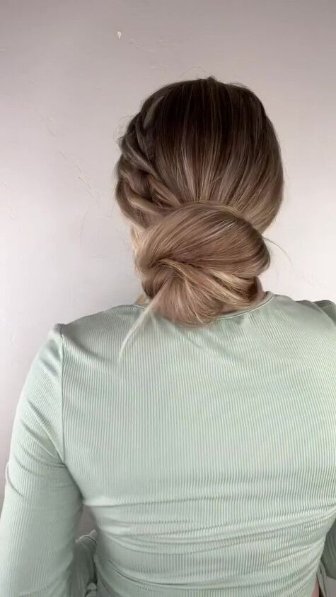 a simple braided bun tutorial, Simple braided bun hairstyle