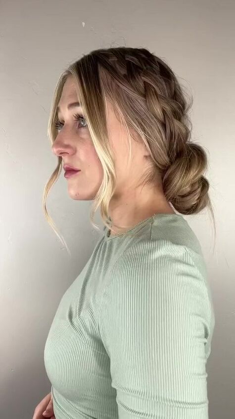a simple braided bun tutorial, Simple braided bun hairstyle