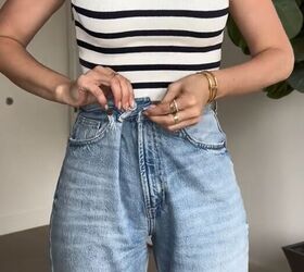 quick fix to make your jeans fit better no sewing needed, Closing button