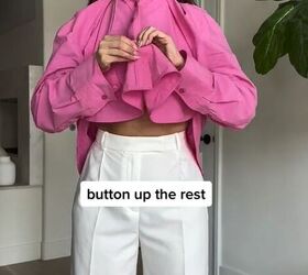 you ve never seen a button down blouse styled like this, Buttoning