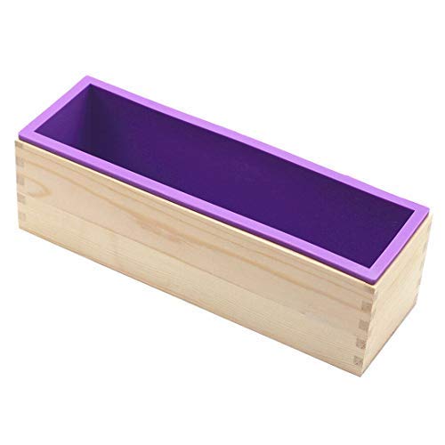 poppy seed soap diy to exfoliate, DD life Flexible Rectangular Soap Silicone Loaf Mold Wood Box for 42oz Soap Making Supplies