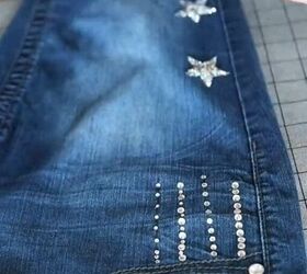 diy jeans that will sparkle, Adding diamantes